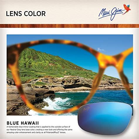 Maui Jim Men's Onshore Polarized Rectangular Sunglasses, Blue Black Stripe Fade/Blue Hawaii ...