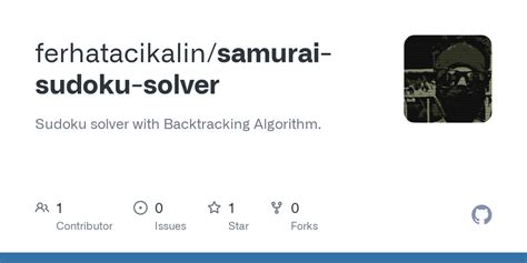 GitHub - ferhatacikalin/samurai-sudoku-solver: Sudoku solver with Backtracking Algorithm.