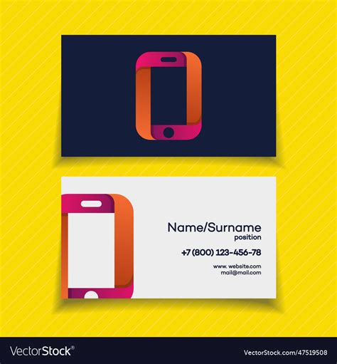 Business card design template with phone logo Vector Image