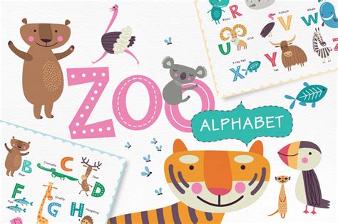 ZOO alphabet By Alena Razumova | TheHungryJPEG.com