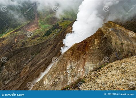 Steam of Active Volcano on Java Island Stock Photo - Image of ...