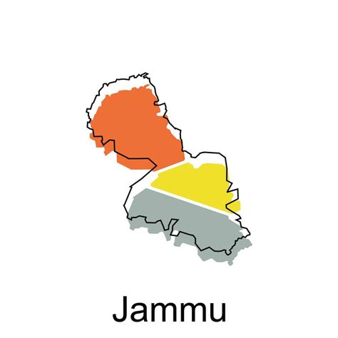 Map Of Jammu City Modern Simple Geometric, illustration vector design ...