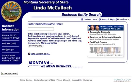 Montana Secretary Of State Business Search (SOS Entity Search 2023)