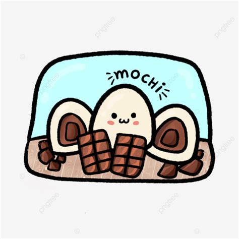 Kawaii Chocolate Mochi, Kawaii Mochi, Mochi Clipart, Kawaii Food PNG Transparent Clipart Image ...