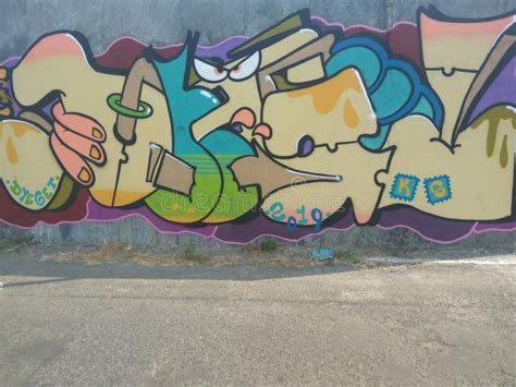 Graffiti on the Wall Using Spray Paint Editorial Image - Image of ...