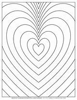 Geometric Heart Coloring Pages sketch template