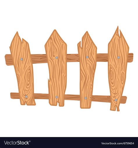 Wooden cartoon fence Royalty Free Vector Image