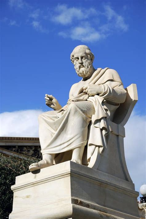 Statue of Plato at the Academy of Athens (Greece). The statue of the ...