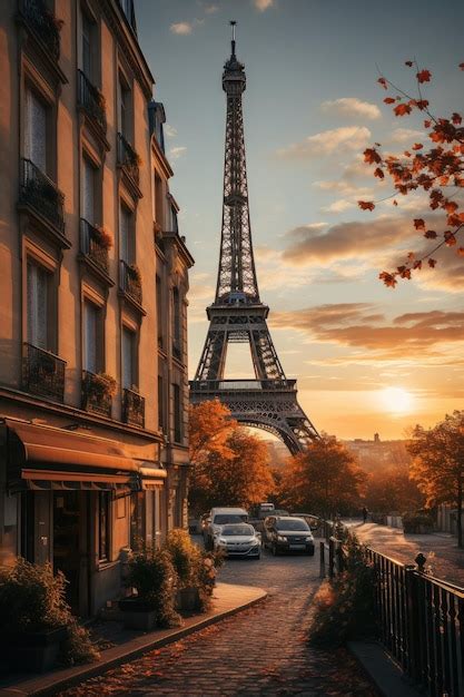 Premium Photo | Eiffel tower at sunset