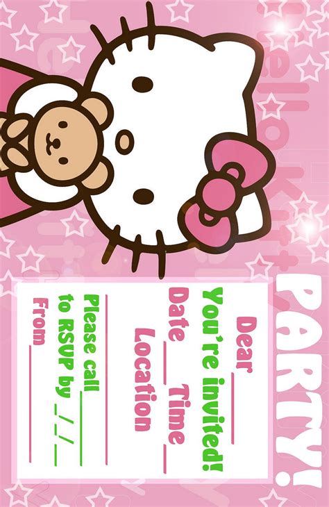 Printable Hello Kitty Birthday Invitation Cards - Invitation Design Blog