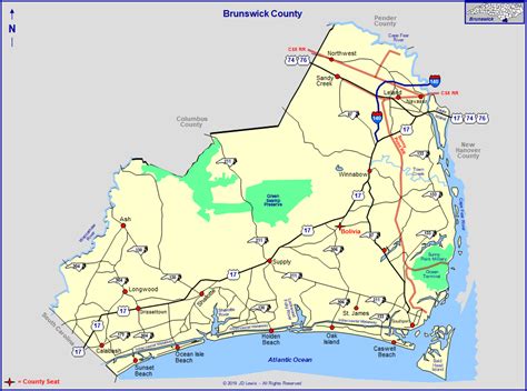 Brunswick County Nc Map - Map Of West