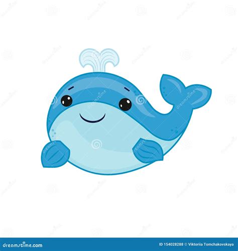 Cartoon Baby Blue Whale