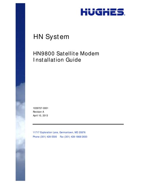 HUGHES HN9800 INSTALLATION MANUAL Pdf Download | ManualsLib