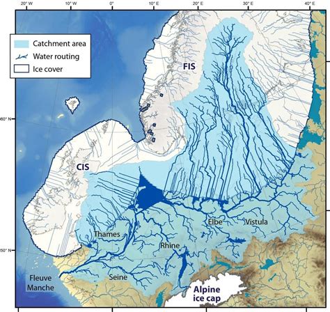 Reconstructed river system of the European ice sheath during the last Ice Age Ancient Maps ...