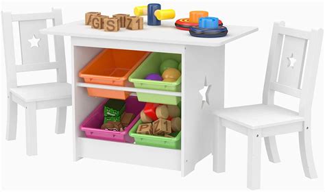 Mecor Kids Star Design Table and Chair Set, Table with 4 Storage Boxes ...