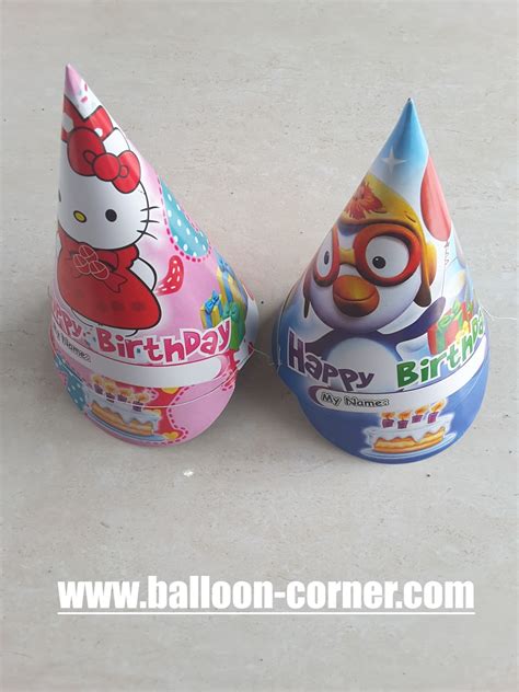 Topi Ulang Tahun Anak Model Kerucut Tinggi - Balloon Corner