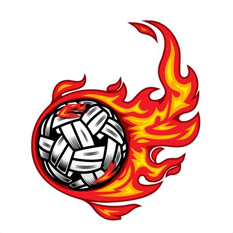 sepak takraw ball on fire Vector illustration. 23841812 Vector Art at ...