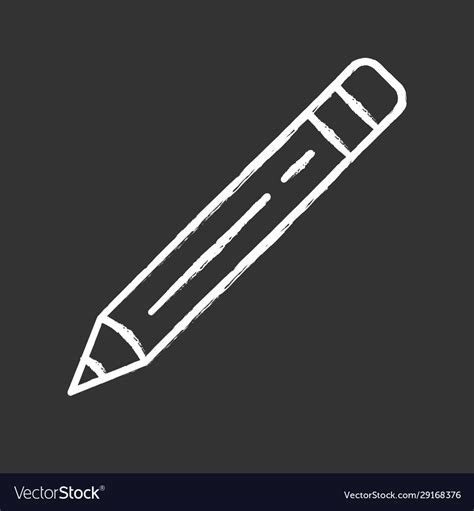 Sharp pencil with eraser rubber chalk icon Vector Image