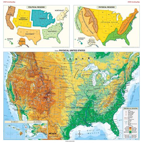 Large detailed physical map of the USA. The USA large detailed physical map | Vidiani.com | Maps ...