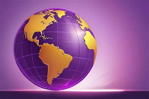 Premium Photo | Glass globe ball in light rays on global map background