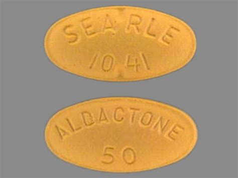 ALDACTONE 50 SEARLE 1041 Pill Orange Oval - Pill Identifier