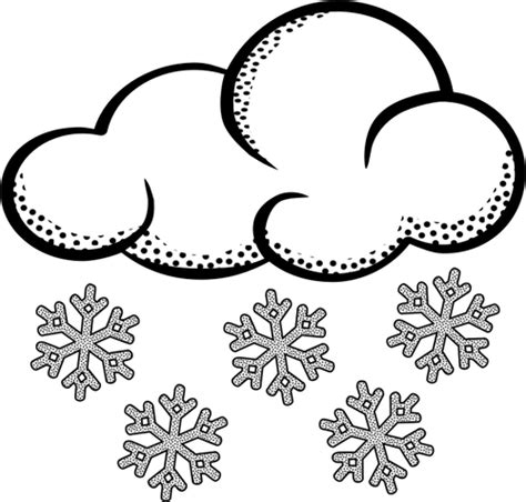 Clip art of think line art snowy cloud | Public domain vectors