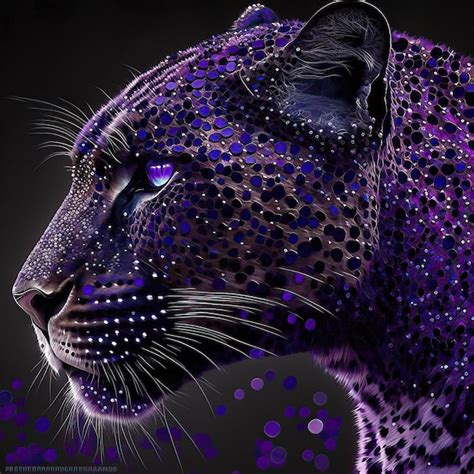 Premium Photo | A purple and blue jaguar with purple dots and the word ...