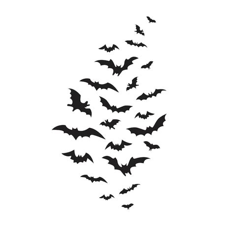 Premium Vector | Flying bats group isolated on white background