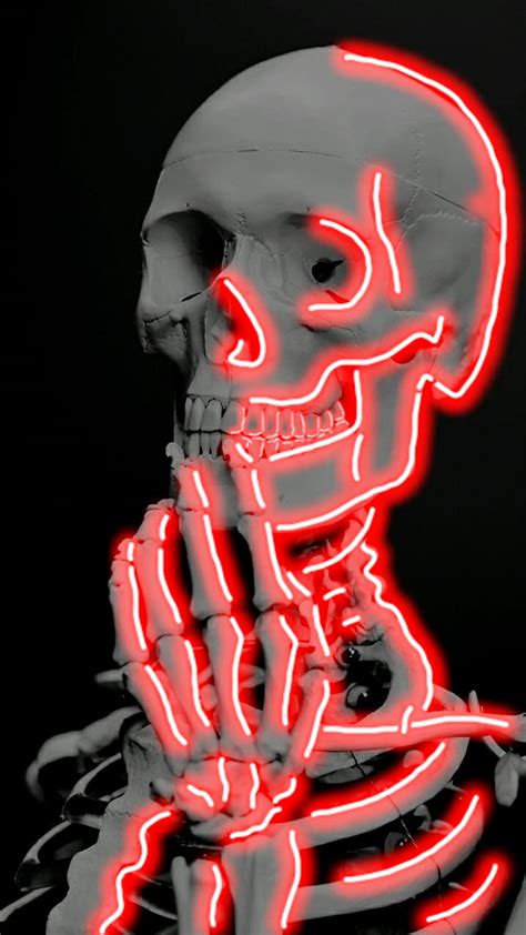 1920x1080px, 1080P free download | Neon Skeleton, lights, neon, red, skeleton, thinking, HD ...