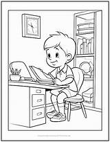 Homework Coloring Page sketch template
