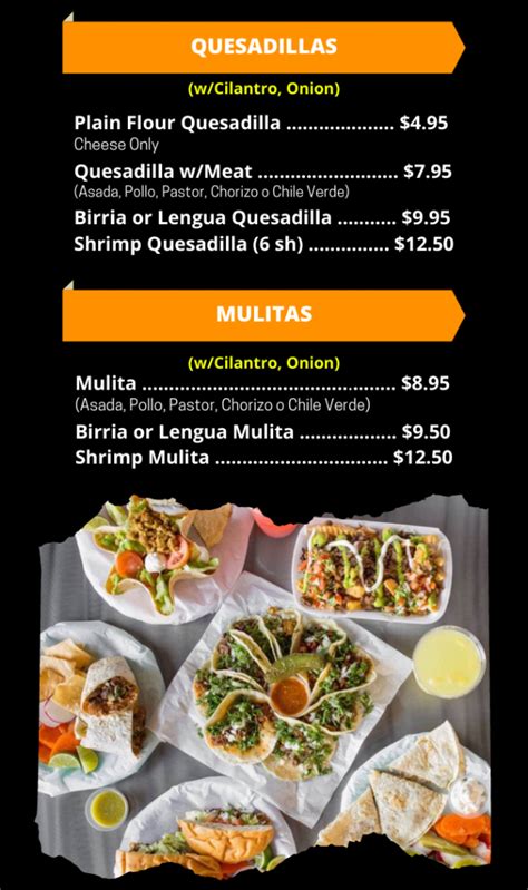 Menu | Tacos El Guero