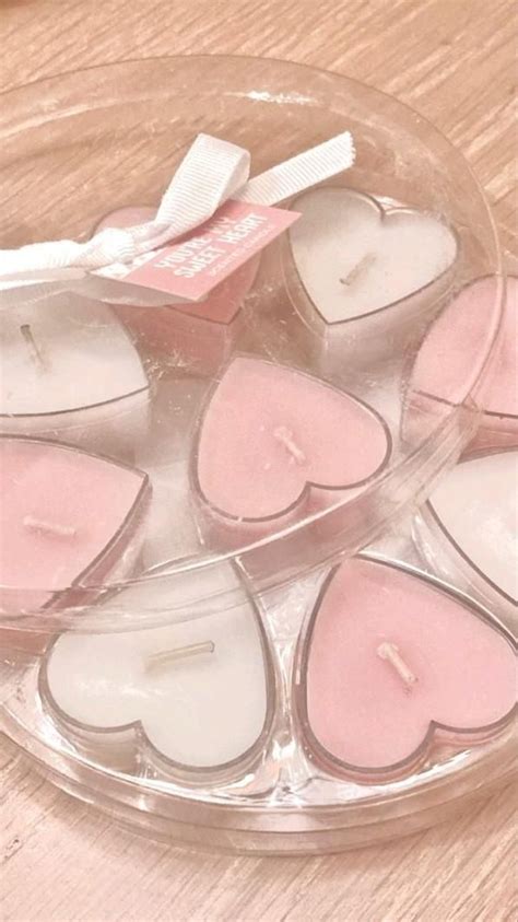 heart candles | Pink candles, Blush pink nails, Soft pink theme