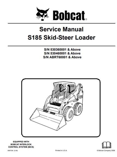 Bobcat S185 SkidSteer Loader Service Repair Manual