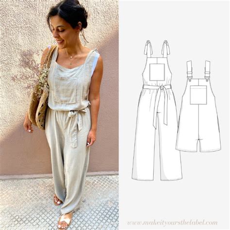 linen baggy dungaree sewing pattern uk - LynseyVanessa