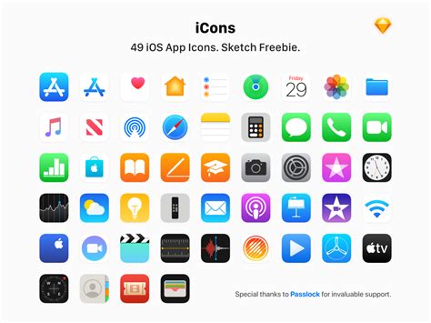 49 Apple App Icons - Sketch Freebie by Around Sketch on Dribbble