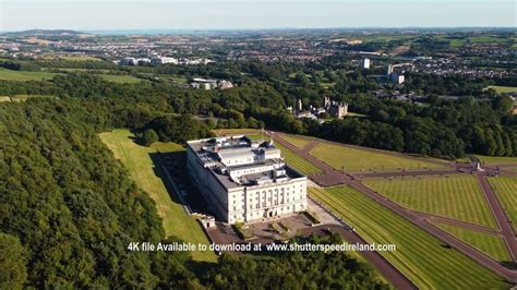 Aerial video of Stormont Castle Parliament buildings Stormont Estate ...