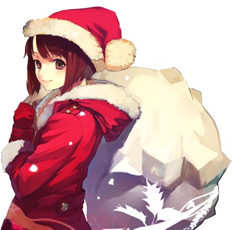 Download Anime Santa Hat Transparent - Merry Christmas Anime Girl Gif - Full Size PNG Image - PNGkit