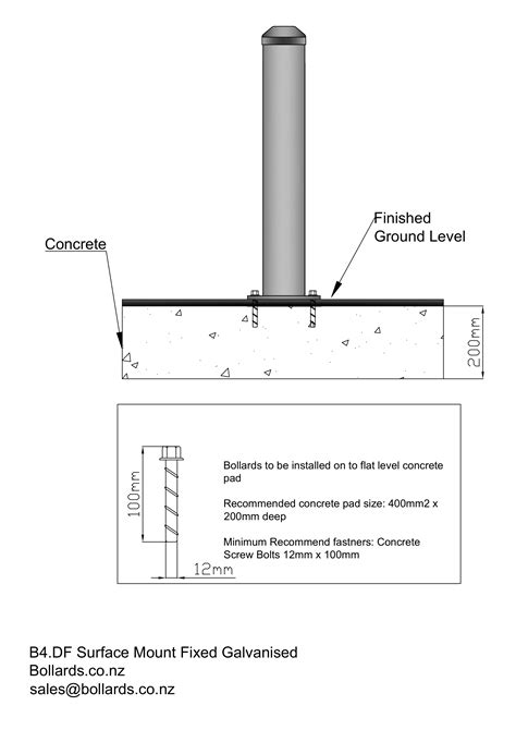 PROTECTOR 115SM - Surface Mounted Bollard - Galvanised — Bollards NZ