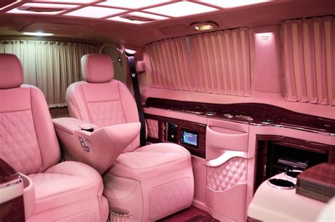 Premium Photo | Luxury modern pink car interior