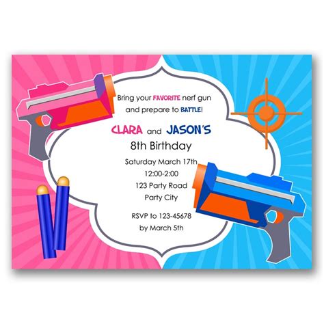 Nerf War Twins Birthday Invitation – CallaChic