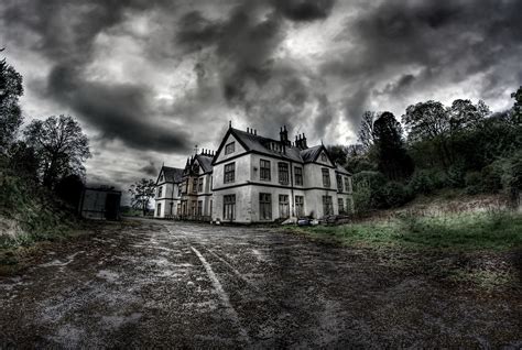 1920x1080 Resolution Horror House Monochrome 1080P Laptop Full HD Wallpaper - Wallpapers Den