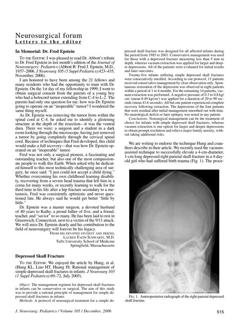 (PDF) Rational management of simple depressed skull fractures in infants