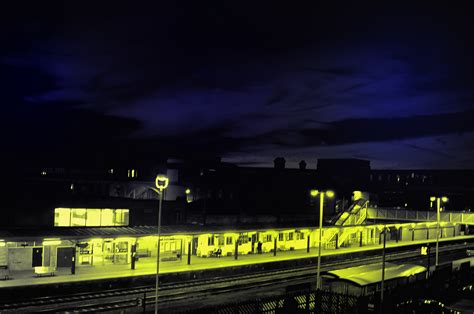 Night Train Station Free Stock Photo - Public Domain Pictures