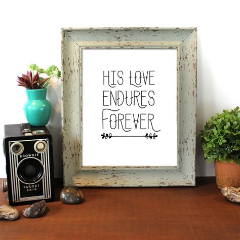 His Love Endures Forever Bible Verse Wall Art Printable - Etsy