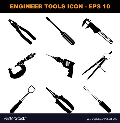 Engineering tools icon set collection Royalty Free Vector