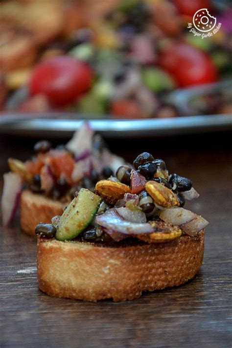 Whole Black Gram Sprouts with Oven Toasted Garlic Baguette Black Gram, Sprouts Salad, Chaat ...