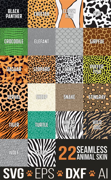 Animal Seamless Patterns SVG Animal Print SVG Leopard SVG - Etsy