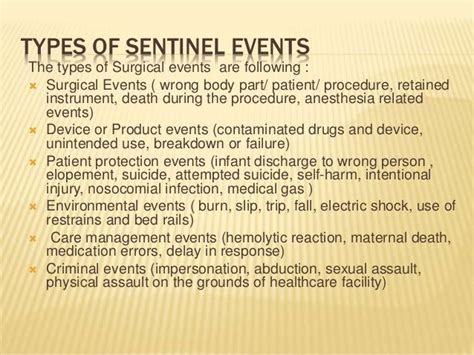 Sentinel Events