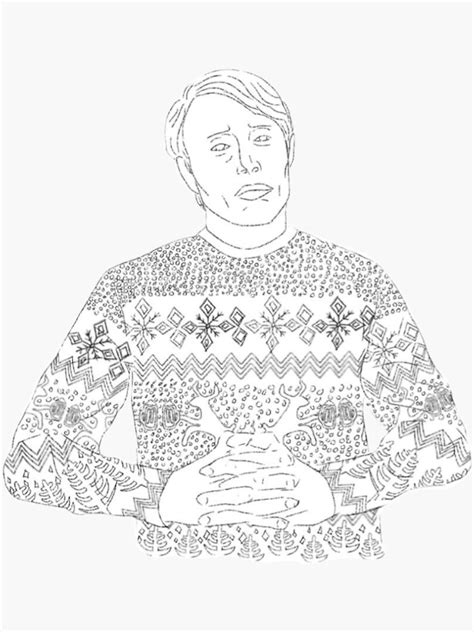 "Hannibal Lecter for Christmas season - Black and White" Sticker for ...