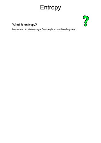 Entropy and Gibbs Free Energy | Teaching Resources